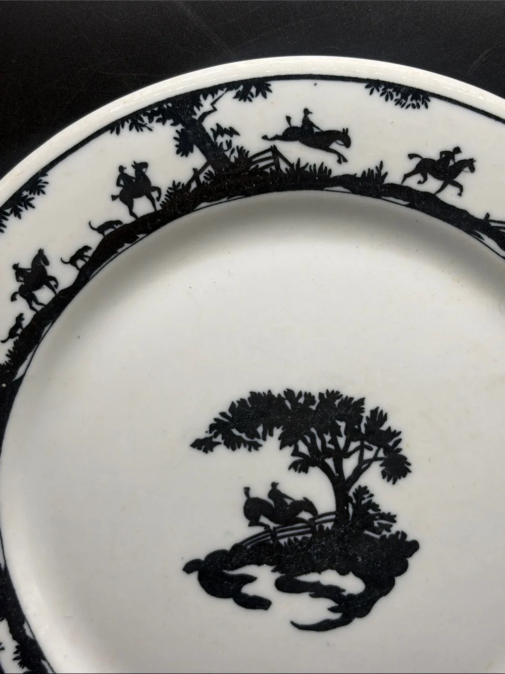 Warwick Nathan Straus & Sons Hunt Scene Silhouette Restaurant Ware Vintage Plate